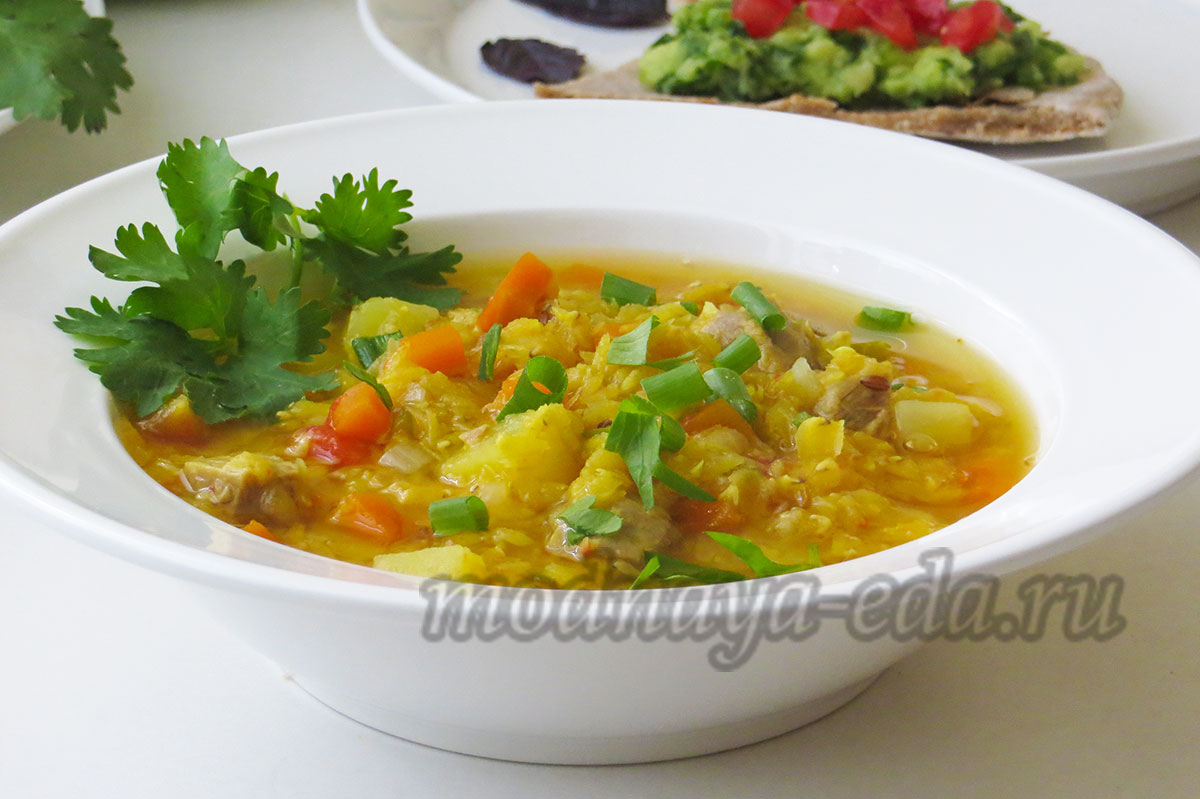 Чечевичный суп с овощами