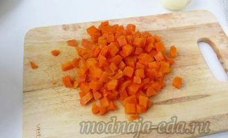 Винегрет, нарезанная морковь